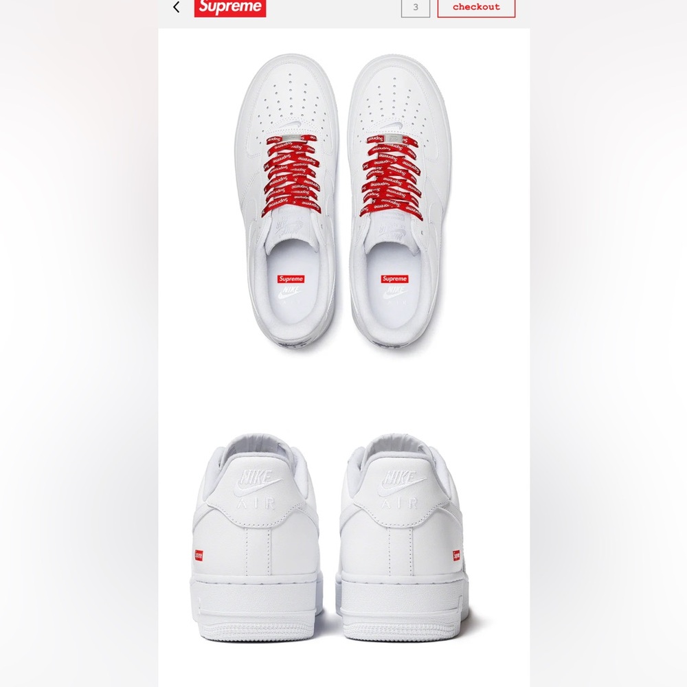 Supreme / Nike Air Force SP Low “White” BNIB Men’s SZ-10. - Picture 2 of 15